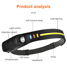 Load image into Gallery viewer, FASTMODZ - Mechanic Lightweight Headlamp Flashlight, Rechargeable Outdoor Headlamp, Super Bright Wide Beam and Focus Light Switch Waterproof Soft Silicone Headlight for Camping Hiking Fishing Running