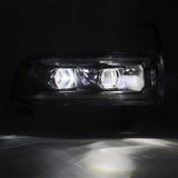 AlphaRex 94-01 RAM 1500 LUXX LED Proj Headlights Blk w/Activ Light/Seq Signal/SB DRL