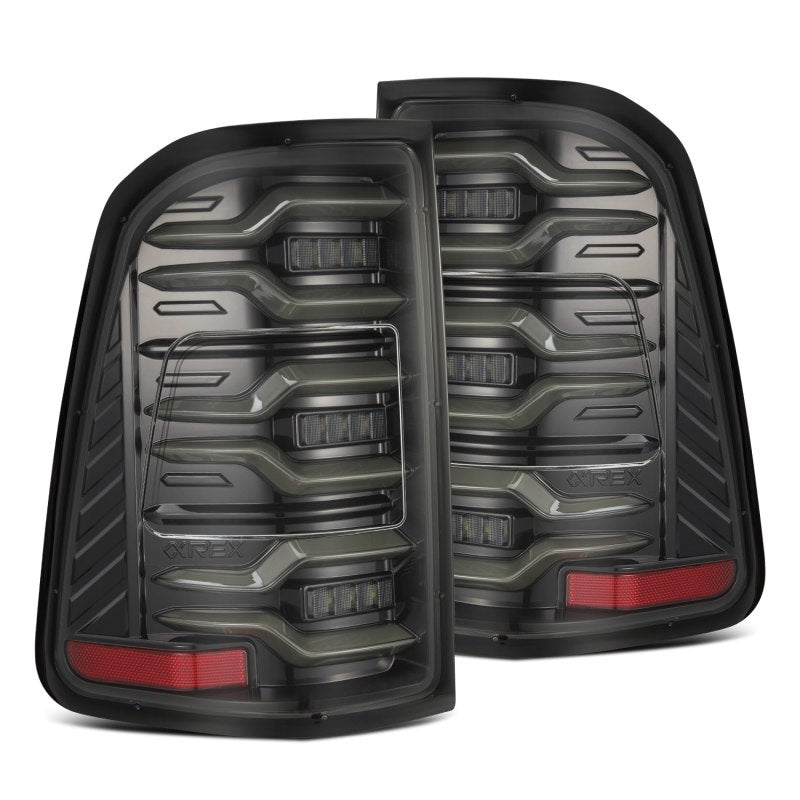 AlphaRex 640030 FITS 19-21 Dodge Ram 1500 Luxx-Series LED Tail Lights Alpha-Black w/Activ Light/Seq Signal