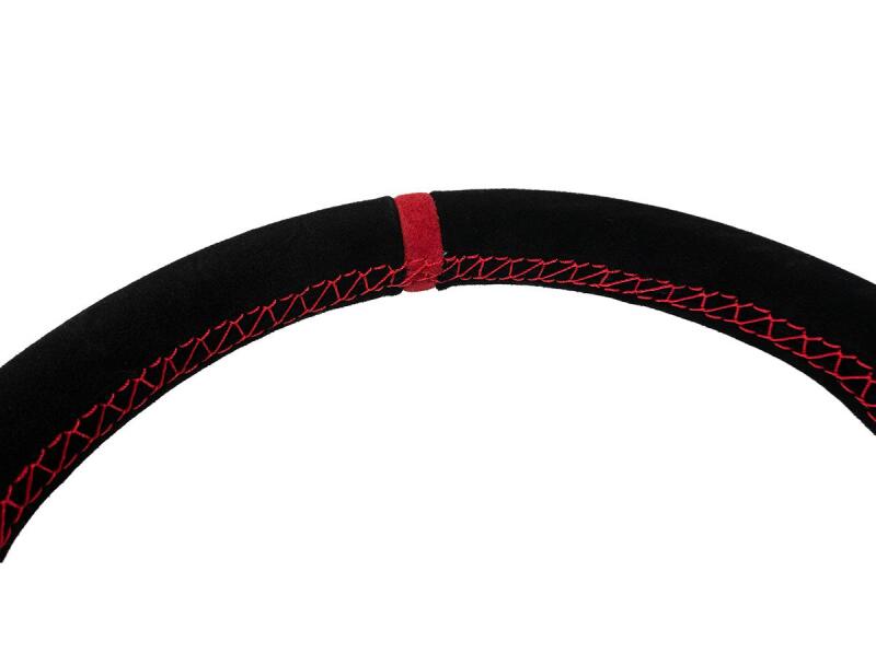 PRP Suede D-Shape Steering Wheel - Red