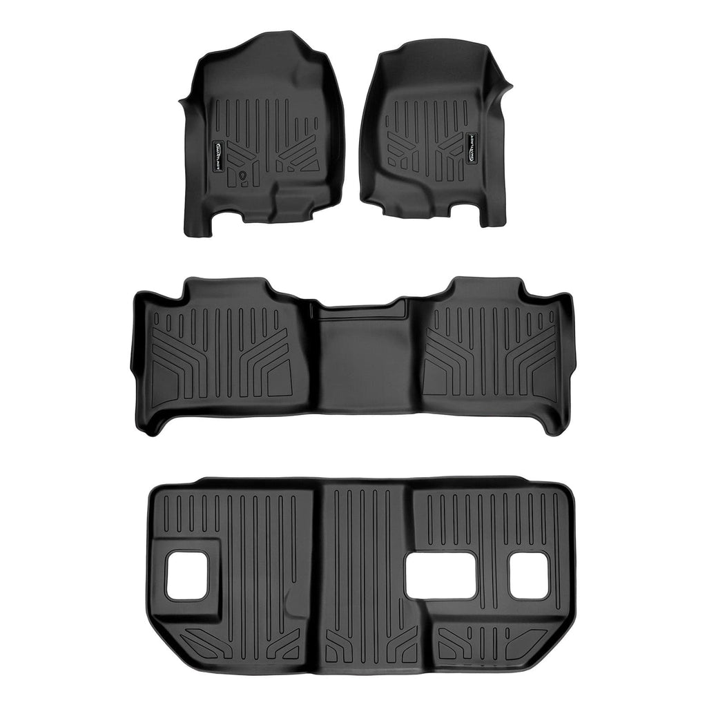SMARTLINER SA0015/B0015/C0015 3 Row Floor Liners  2007-2014 Chevrolet Suburban2007-2014 GMC Yukon XL2007-2014 GMC Yukon Denali XL Black