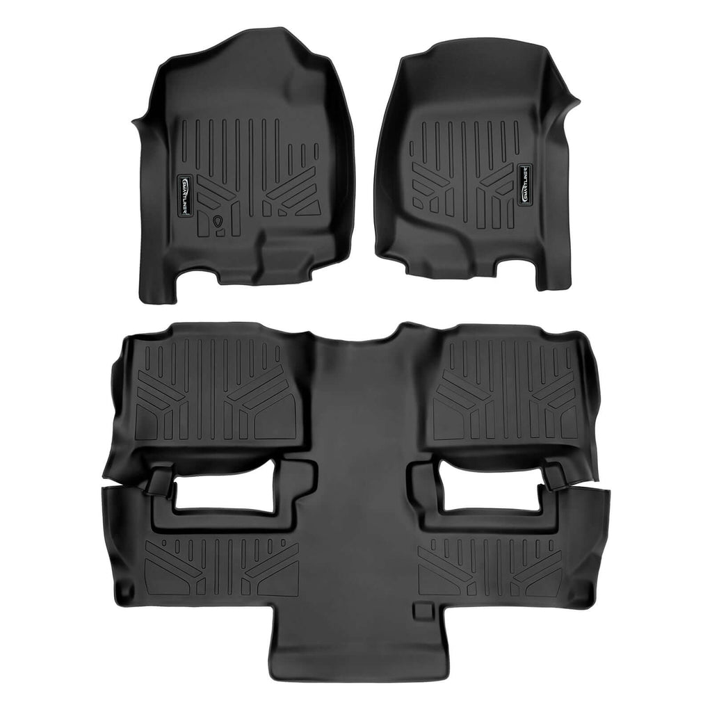 SMARTLINER SA0015/B0160 2 Row Floor Liners 2011-2014 Chevrolet Tahoe (With 3rd Row Seat)2011-2014 GMC Yukon (With 3rd Row Seat) Black