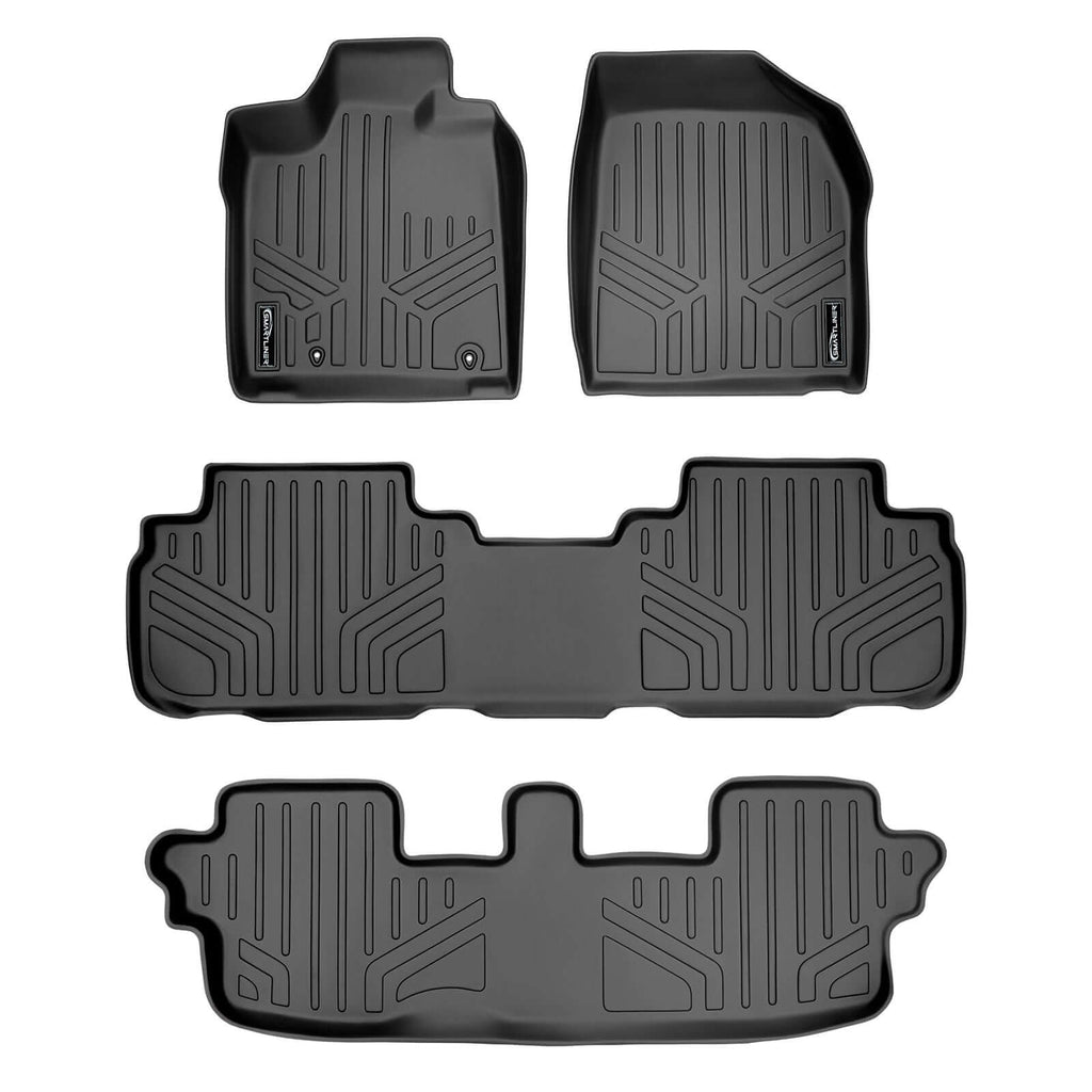 SMARTLINER SA0037/B0037/C0037 3 Row Floor Liners  2008-2013 Toyota Highlander (Hybrid) Black