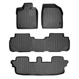 SMARTLINER Custom Fit Floor Mats 3 Row Liner Set Black Compatible With 2008-2013 Toyota Highlander Hybrid Only