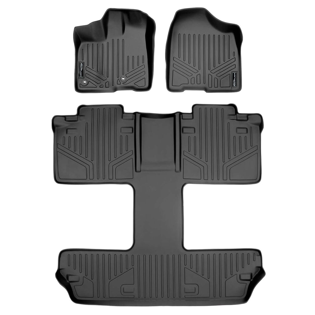 SMARTLINER SA0128/B0128 2 Row Floor Liners 2013-2020 Toyota Sienna (7 Passenger) Black