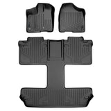SMARTLINER Custom Fit Floor Mats 3 Row Liner Set Black Compatible With 2013-2020 Toyota Sienna 7 Passenger Model