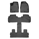 SMARTLINER Floor Mats 3 Row Liner Set Black Compatible With 2014-2019 Toyota Highlander with 2nd Row Bucket Seats (No Hybrid Models)