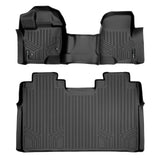 SMARTLINER Custom Fit Floor Mats 2 Row Liner Set Black Compatible With 2015-2022 Ford F-150 SuperCrew Cab with 1st Row Bench Seat