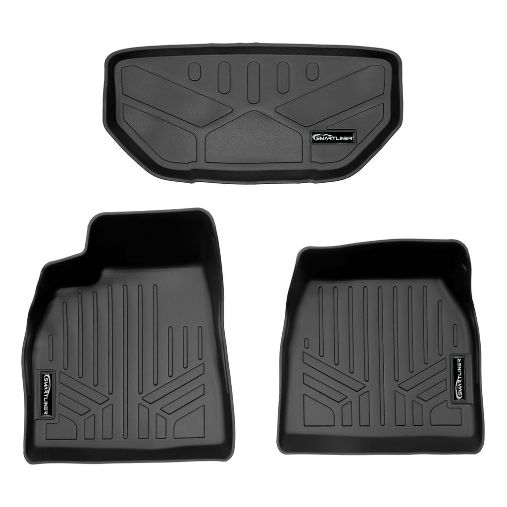 SMARTLINER SA0729/F0729 1st Row & Front Trunk Liner Set 2020-2023 Tesla Model S  Black