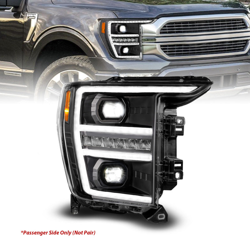 ANZO 111594-R FITS Anzo 21-23 Ford F150 LED Projector Headlight w/Switchback+Sequential - Black (Passenger Side Only)