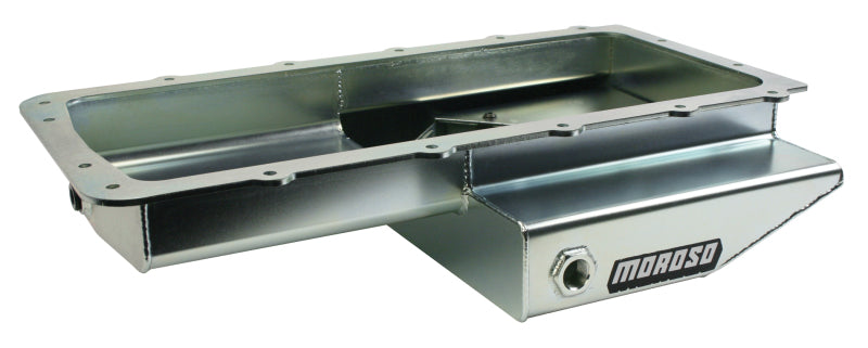Moroso 20570 - Ford 5.0 Coyote/Cobra (w/Rear Sump) Road Race Baffled Wet Sump 9.5qt 4.5in Steel Oil Pan