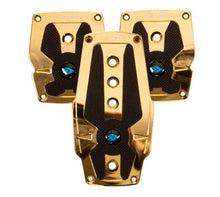 Load image into Gallery viewer, NRG PDL-200CG - Aluminum Sport Pedal M/T Chrome Gold w/Black Rubber Inserts