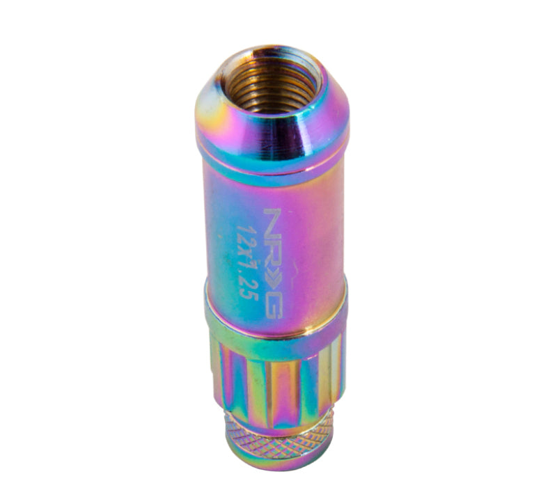 NRG 700 Series M12 X 1.25 Steel Lug Nut w/Dust Cap Cover Set 21 Pc w/Locks & Lock Socket - Neochrome - free shipping - Fastmodz