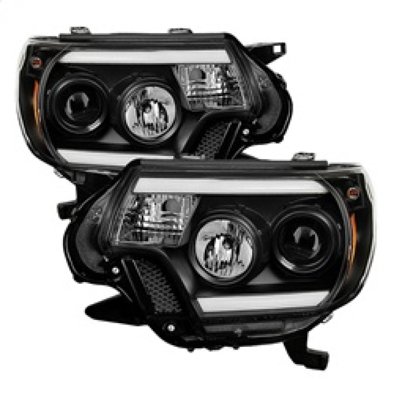 SPYDER 5081711 FITS 5081711 - Spyder Toyota Tacoma 12-15 Projector Headlights Light Bar DRL Black PRO-YD-TT12-LBDRL-BK