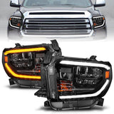 ANZO 111533 -  FITS: 2014-2021 Toyota Tundra LED Crystal Headlights w/ Switchback Black Housing w/ DRL