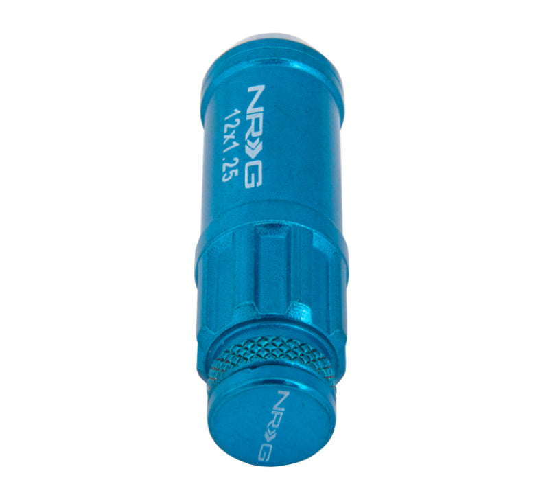 NRG 700 Series M12 X 1.25 Steel Lug Nut w/Dust Cap Cover Set 21 Pc w/Locks & Lock Socket - Blue - free shipping - Fastmodz