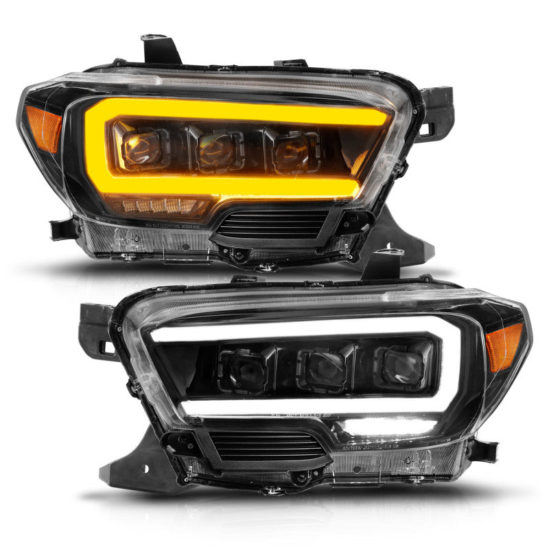ANZO 111563 -  FITS: 16-22 Toyota Tacoma LED Projector Headlights w/ Light Bar Sequential Black Housing w/Initiation