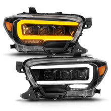 Load image into Gallery viewer, ANZO 111563 -  FITS: 16-22 Toyota Tacoma LED Projector Headlights w/ Light Bar Sequential Black Housing w/Initiation