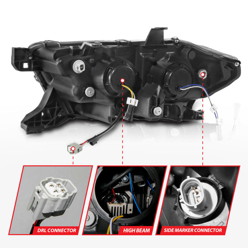 ANZO 111563 -  FITS: 16-22 Toyota Tacoma LED Projector Headlights w/ Light Bar Sequential Black Housing w/Initiation