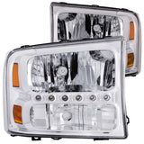 ANZO 111088 FITS 111088 FITS: 2000-2004 Ford Excursion Crystal Headlights Chrome w/ LED 1pc