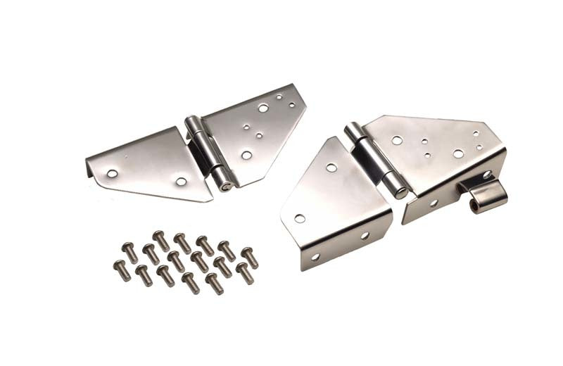 Kentrol 30403 FITS 76-95 Jeep CJ/Wrangler YJ Windshield Hinge PairPolished Silver