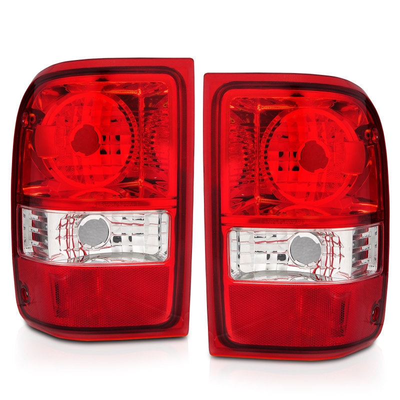 ANZO 211182 FITS 2001-2011 Ford Ranger Taillights w/ Red/Clear Lens (OE Replacement) Pair