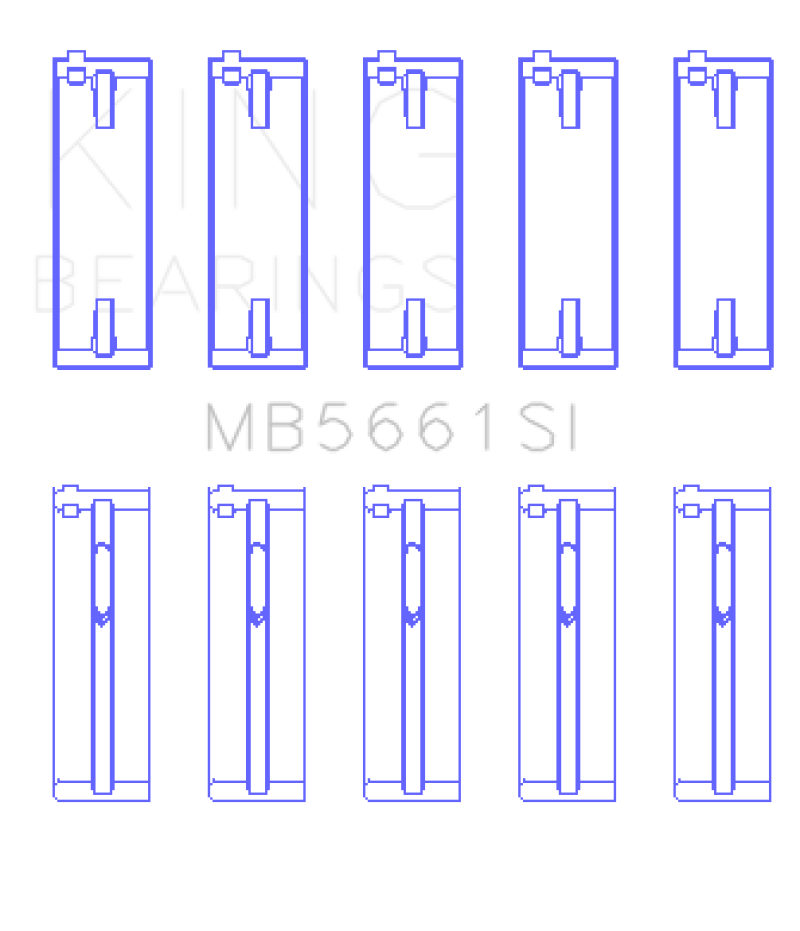 King Engine Bearings MB5661SI - King Volkswagen AMB/BYK/BBX (Size STD) Silicon Bi-Metal Aluminum Main Bearing Set