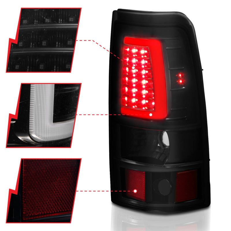 ANZO 311334 FITS 311334 - FITS: 2003-2006 Chevy Silverado 1500 LED Taillights Plank Style Black w/Smoke Lens