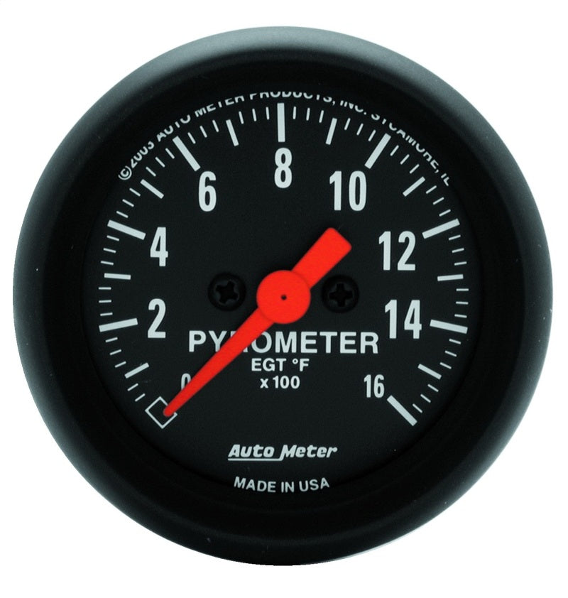 AutoMeter 2654 FITS 2654 - Autometer Z-Series 52mm 0-1600 Def F Full Sweep Electronic Pyrometer Gauge
