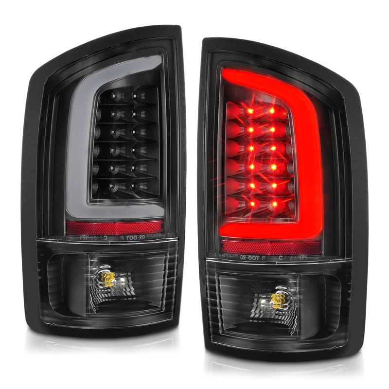 ANZO 311368 FITS 311368 FITS: 2002-2006 Dodge Ram 1500 LED Tail Lights w/ Light Bar Black Housing Clear Lens