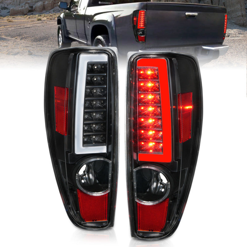ANZO 311382 -  FITS: 2004-2012 Chevrolet Colorado/ GMC Canyon LED Tail Lights w/ Light Bar Black Housing