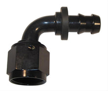 Load image into Gallery viewer, Fragola -10AN Nut x -8AN 90 Degree Push-Lite Hose End For Fuel Cell Conversion - Black