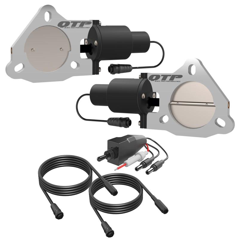 QTP QTEC60 FITS 3in Bolt-On QTEC Dual Electric Cutout ValvesPair