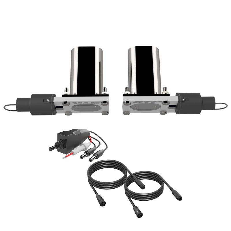 QTP QTEC66 - Bolt-On QTEC Dual Low Profile Oval Electric Cutout Valves Pair