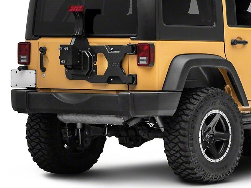 Officially Licensed Jeep oljJ157736 FITS 07-18 Jeep Wrangler JK HD Tire Carrier w/ Mount and Jeep Logo
