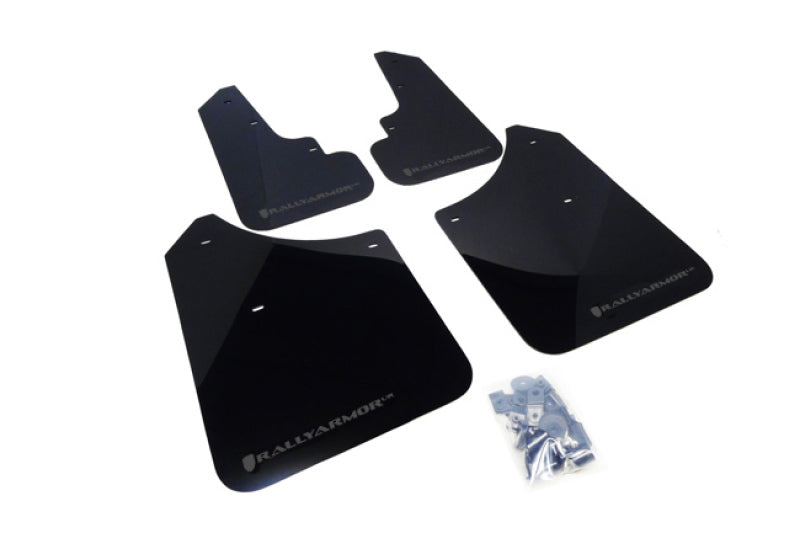 Rally Armor MF5-UR-BLK/GRY FITS: 2003-2008 Subaru Forester UR Black Mud Flap w/ Grey Logo