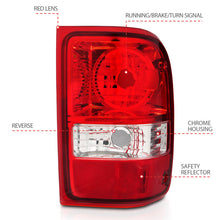 Load image into Gallery viewer, ANZO 211182 FITS 2001-2011 Ford Ranger Taillights w/ Red/Clear Lens (OE Replacement) Pair