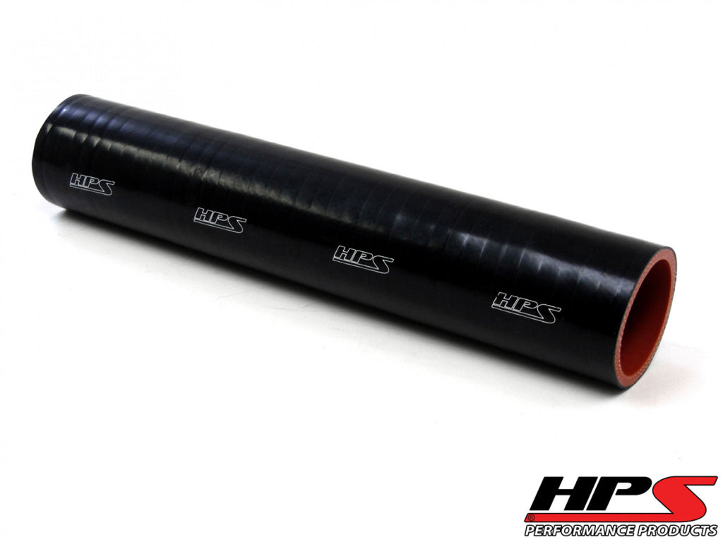 HPS 1" ID , 1 Foot Long High Temp 4-ply Reinforced Silicone Coupler Tube Hose Black (25mm ID)