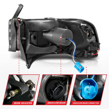 Load image into Gallery viewer, ANZO 111554 FITS 111554 - FITS: 94-02 Dodge RAM Crystal Headlightw/ Light Bar Black Housing