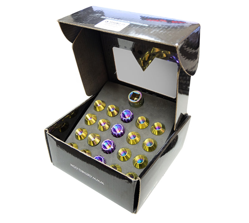 NRG LN-T200MC-21 FITS 200 Series M12 X 1.5 Titanium Lug Nut Set21 Pc w/Lock Key SocketNeochrome