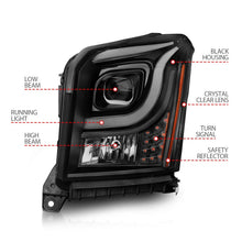 Load image into Gallery viewer, ANZO 111535 -  FITS: 15-17 GMC Yukon/Yukon XL Projector Headlights Black Housing/Clear Lens (w/ Light Bars)