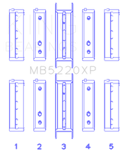 Load image into Gallery viewer, King Engine Bearings MB5220XP0.25 -  -FITS: Subaru WRX/STi EJ20 EJ22 EJ25 Flange #3 Position (Size 0.25) Performance Main Bearing Set
