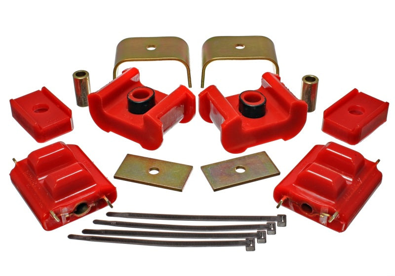 Energy Suspension 3.1124R - 73-84 K5 Blazer 4WD Fullsize Red Complete Motor&Trans Mount Set Zinc Finish
