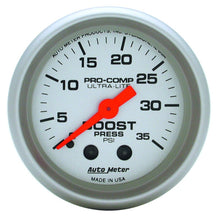 Load image into Gallery viewer, AutoMeter 4304 - Autometer Ultra-Lite 52mm 35 PSI Mechanical Boost Gauge