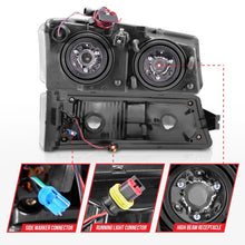 Load image into Gallery viewer, ANZO 111502 FITS: 2003-2006 Chevrolet Silverado 1500 Crystal Headlights w/ Light Bar Chrome Housing