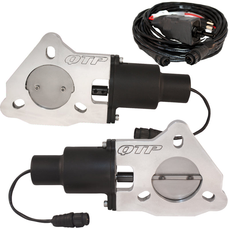 QTP QTEC50 FITS 2.5in Bolt-On QTEC Dual Electric Cutout ValvesPair