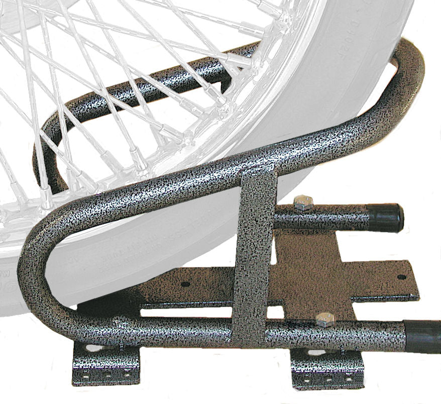 RACK'EM MFG RA-17 Motorcycle Wheel Chock Stabilizes Your Motorcycle So It Can Be Strapped Down