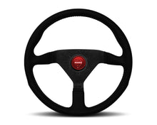 Load image into Gallery viewer, MOMO 3-Spoke Monte Carlo Series Alcantara Leather Steering Wheel with Red Stitch