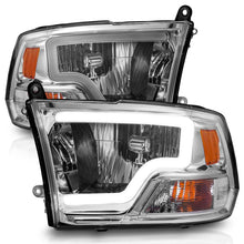 Load image into Gallery viewer, ANZO 111516 -  FITS: 2009-2018 Dodge Ram 1500/ 2500/ 3500 Crystal Headlights w/ Light Bar Chrome Housing