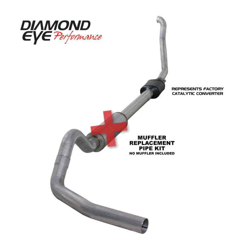 Diamond Eye Performance K4306A-RP - Diamond Eye KIT 4in MFLR RPLCMENT PIPE TB SGL ALUM 94-97 5 7 3L F250/F350 PWRSTROKE NFS W CARB STDS